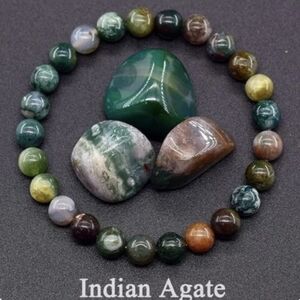 Indian Agate Beaded Bracelet